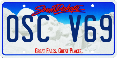 SD license plate 0SCV69