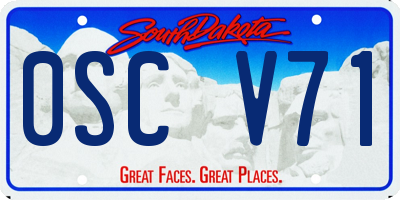 SD license plate 0SCV71