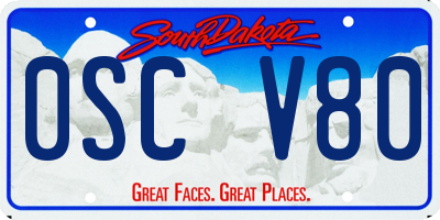 SD license plate 0SCV80