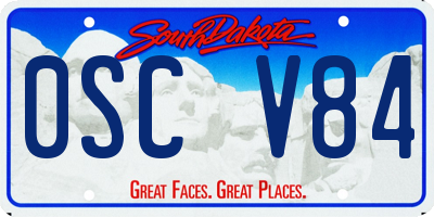 SD license plate 0SCV84