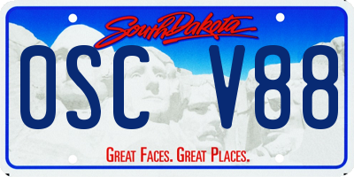 SD license plate 0SCV88