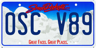 SD license plate 0SCV89