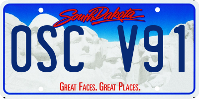 SD license plate 0SCV91