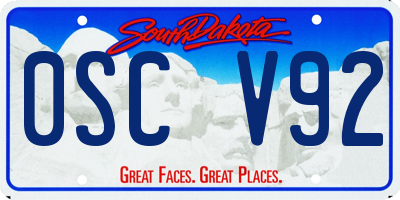 SD license plate 0SCV92