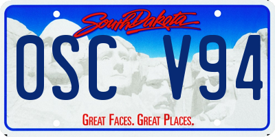 SD license plate 0SCV94