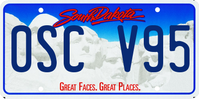 SD license plate 0SCV95