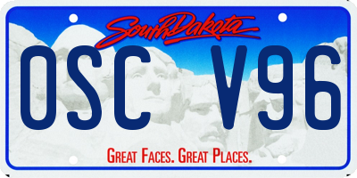 SD license plate 0SCV96