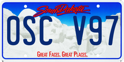 SD license plate 0SCV97