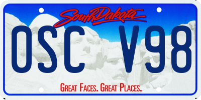 SD license plate 0SCV98