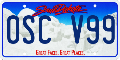SD license plate 0SCV99