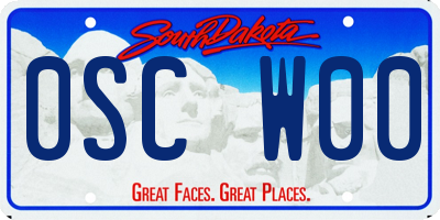 SD license plate 0SCW00
