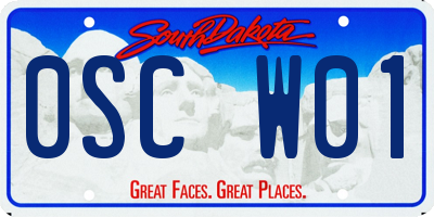 SD license plate 0SCW01
