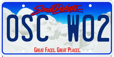 SD license plate 0SCW02