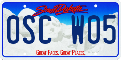SD license plate 0SCW05