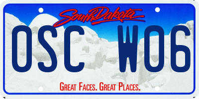 SD license plate 0SCW06