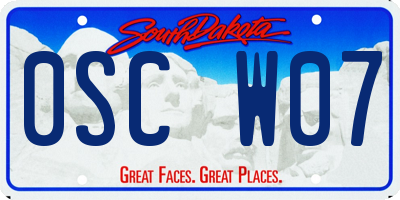 SD license plate 0SCW07