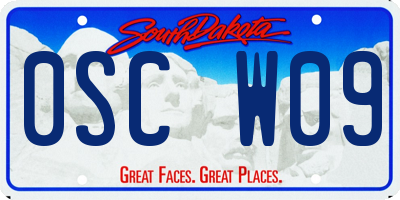SD license plate 0SCW09
