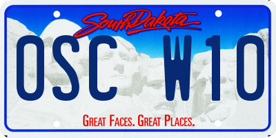 SD license plate 0SCW10