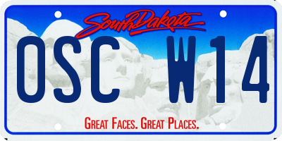 SD license plate 0SCW14