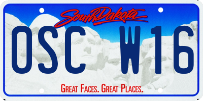 SD license plate 0SCW16