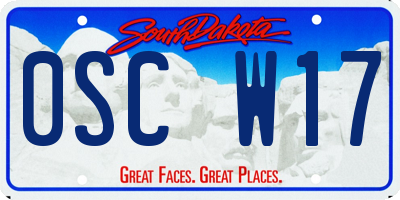 SD license plate 0SCW17