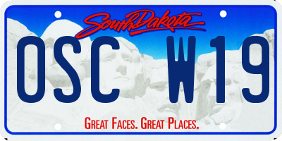 SD license plate 0SCW19