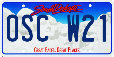 SD license plate 0SCW21