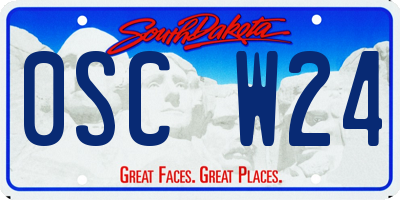 SD license plate 0SCW24
