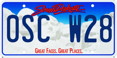 SD license plate 0SCW28