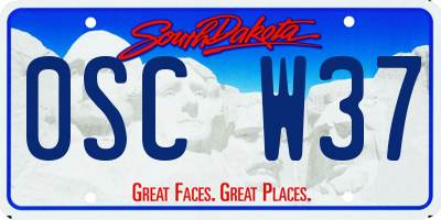 SD license plate 0SCW37