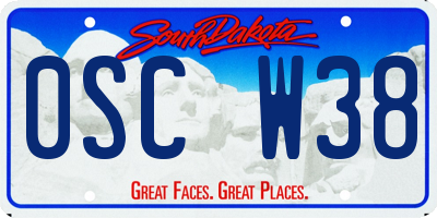 SD license plate 0SCW38