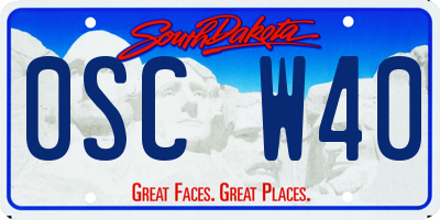 SD license plate 0SCW40
