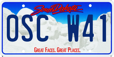 SD license plate 0SCW41