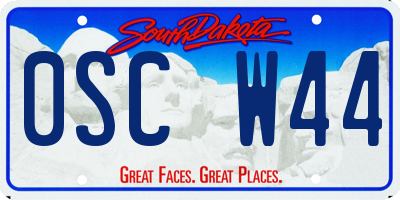 SD license plate 0SCW44