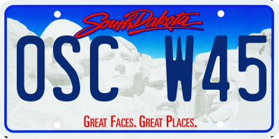 SD license plate 0SCW45