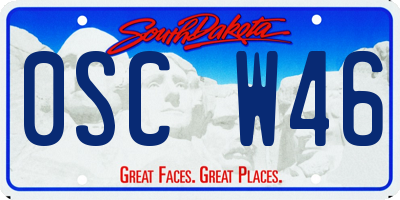 SD license plate 0SCW46
