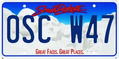 SD license plate 0SCW47