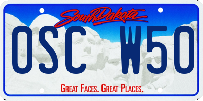 SD license plate 0SCW50
