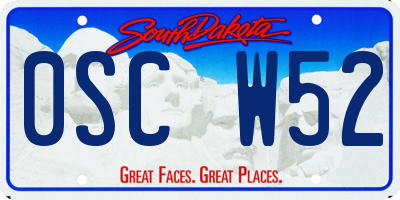 SD license plate 0SCW52