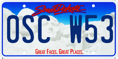 SD license plate 0SCW53