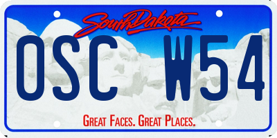SD license plate 0SCW54