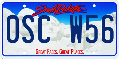 SD license plate 0SCW56