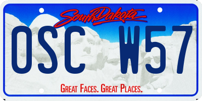 SD license plate 0SCW57