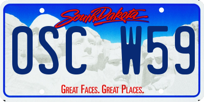SD license plate 0SCW59