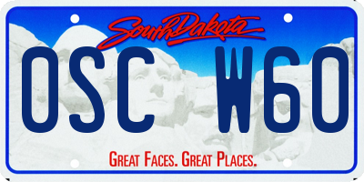 SD license plate 0SCW60
