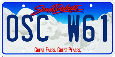 SD license plate 0SCW61