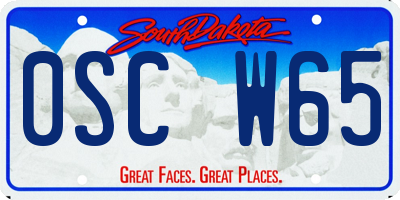 SD license plate 0SCW65