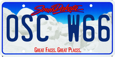 SD license plate 0SCW66