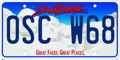 SD license plate 0SCW68