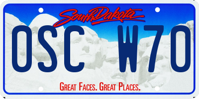 SD license plate 0SCW70